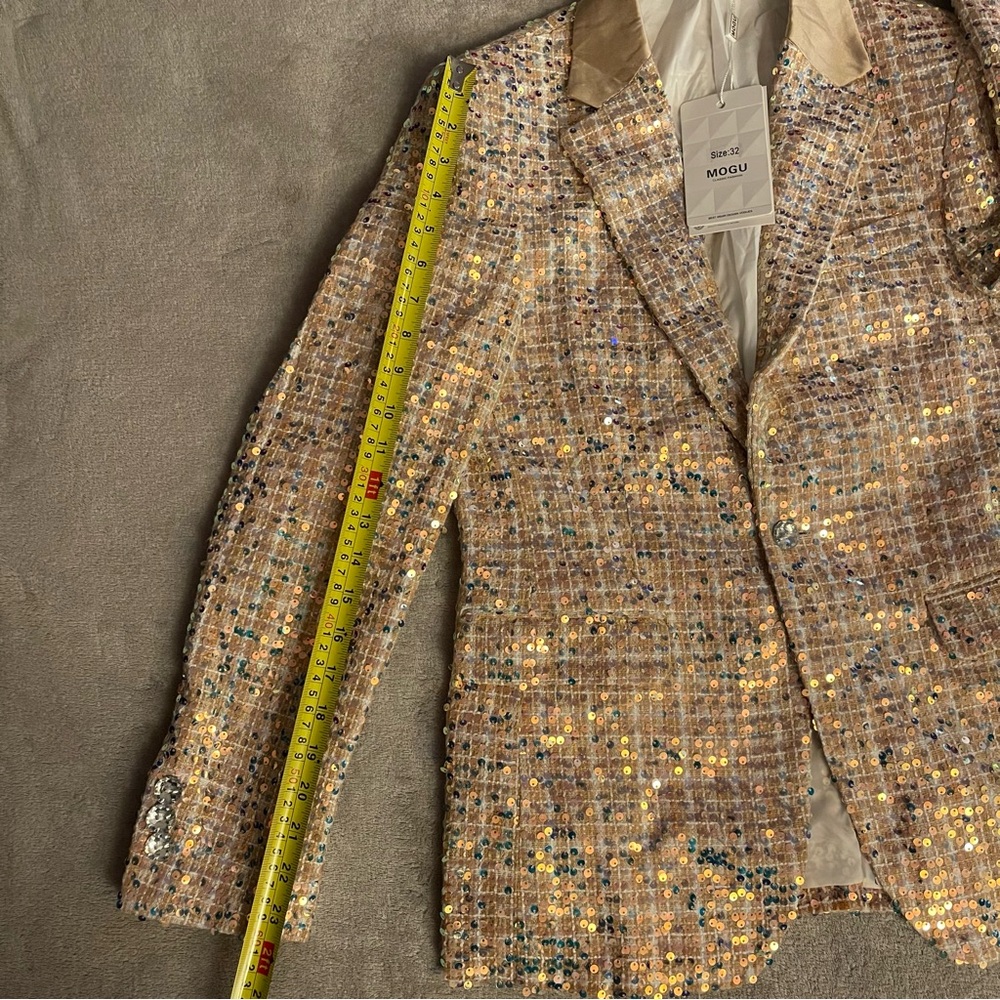 Men's Multicolor Sequin Blazer - Picture 8 of 13